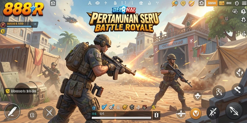 Tampilan seru gameplay <strong>888R</strong> dalam pertempuran Battle Royale.