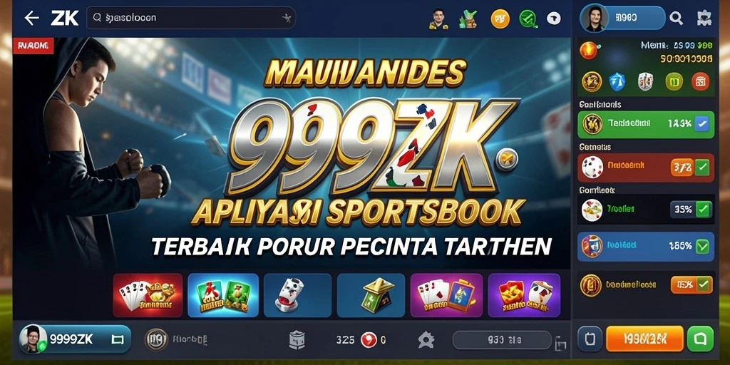 Tampilan utama 999ZK dengan berbagai opsi taruhan olahraga.