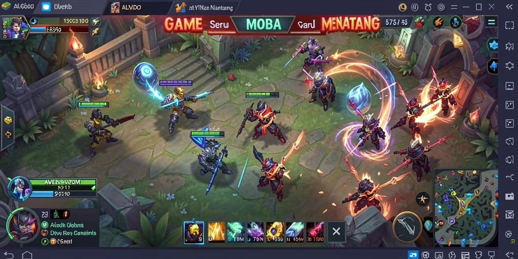 Tampilan gameplay seru dalam ALVENDO yang menguji strategi tim.