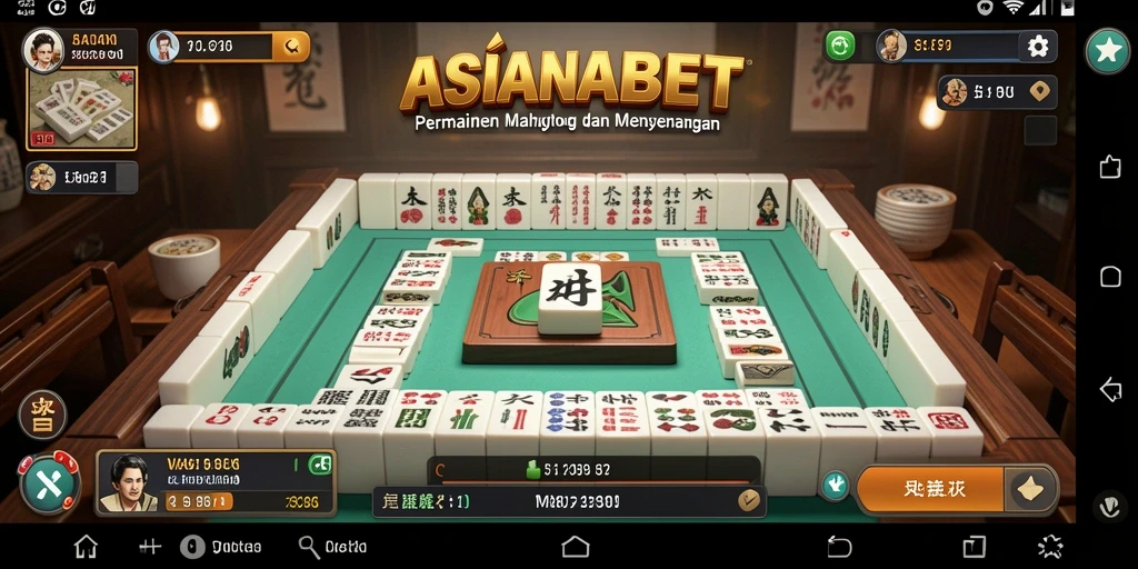 Screenshot gameplay ASIANABET yang menampilkan ubin Mahjong berwarna-warni.