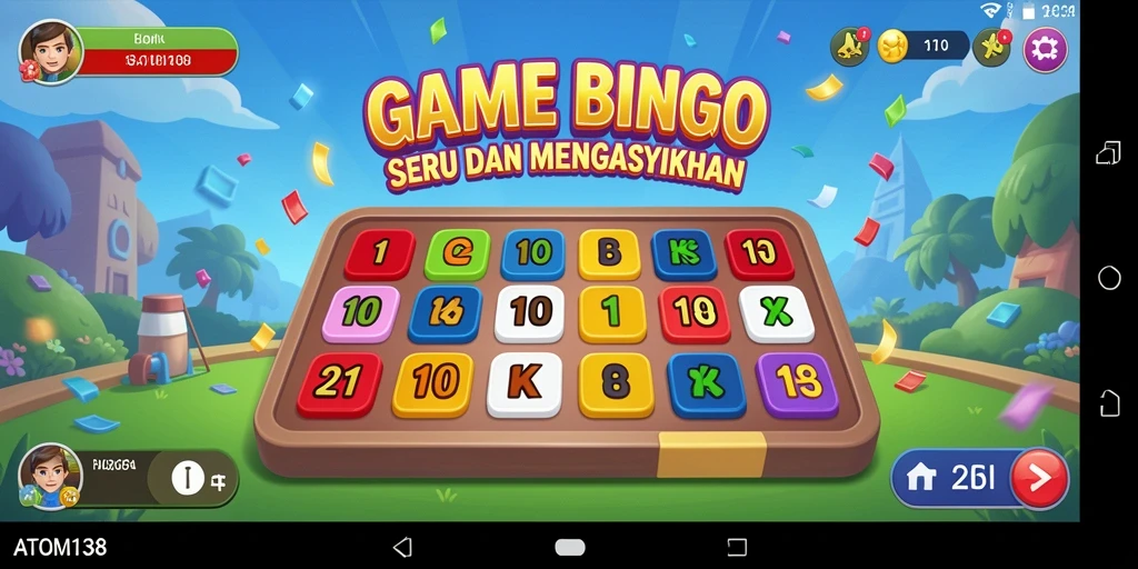 Tampilan utama gameplay ATOM138 dengan suasana Bingo yang seru.