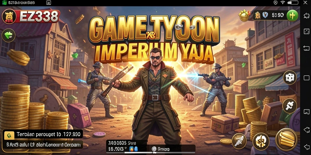 Tampilan gameplay menarik dari EZ338 saat membangun bisnis Tycoon.