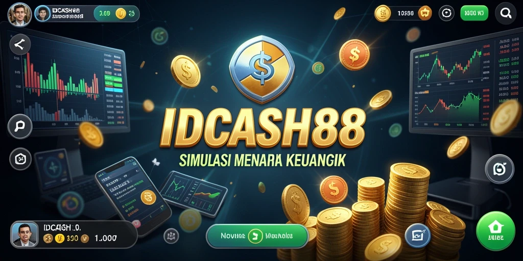Tangkapan layar gameplay IDCASH88 yang menampilkan simulasi dunia keuangan.
