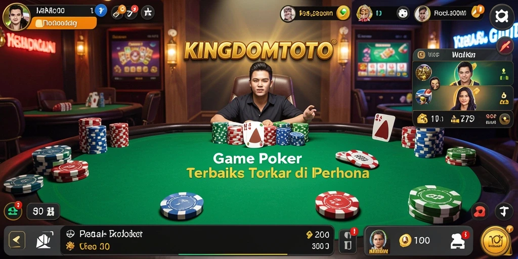 Tampilan menarik dari gameplay poker di KINGDOMTOTO.