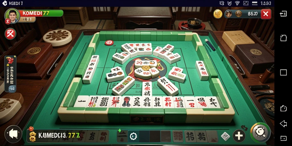 Tampilan gameplay seru dari KOMEDI77 dengan desain Mahjong yang memikat.