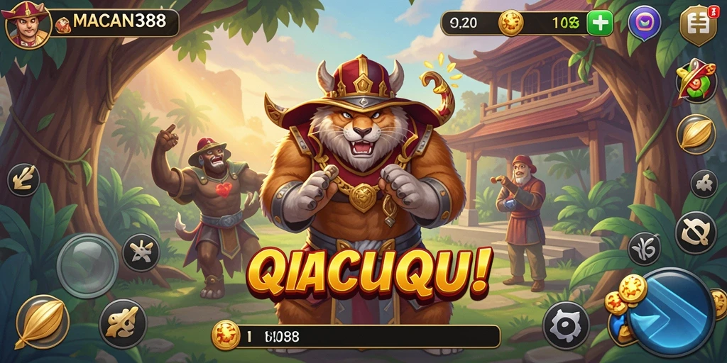 Tampilan gameplay seru dari MACAN388 dengan suasana QiuQiu yang menantang.