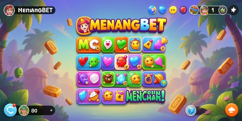 Screenshot MENANGBET menampilkan aksi seru gameplay Match-3.