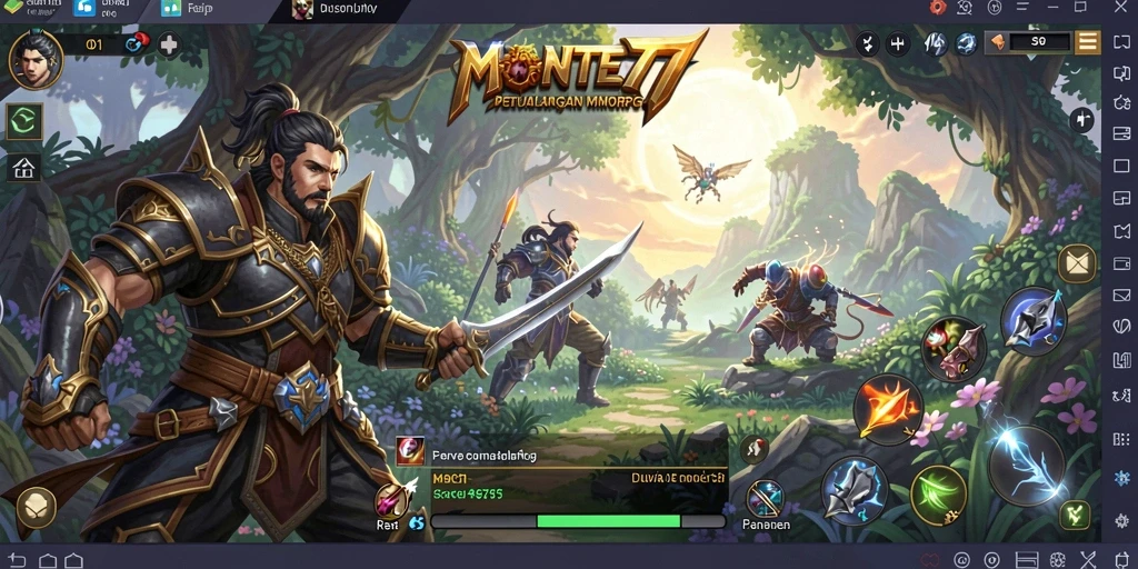 Gameplay seru MONTE77 dengan berbagai aksi dalam petualangan MMORPG.