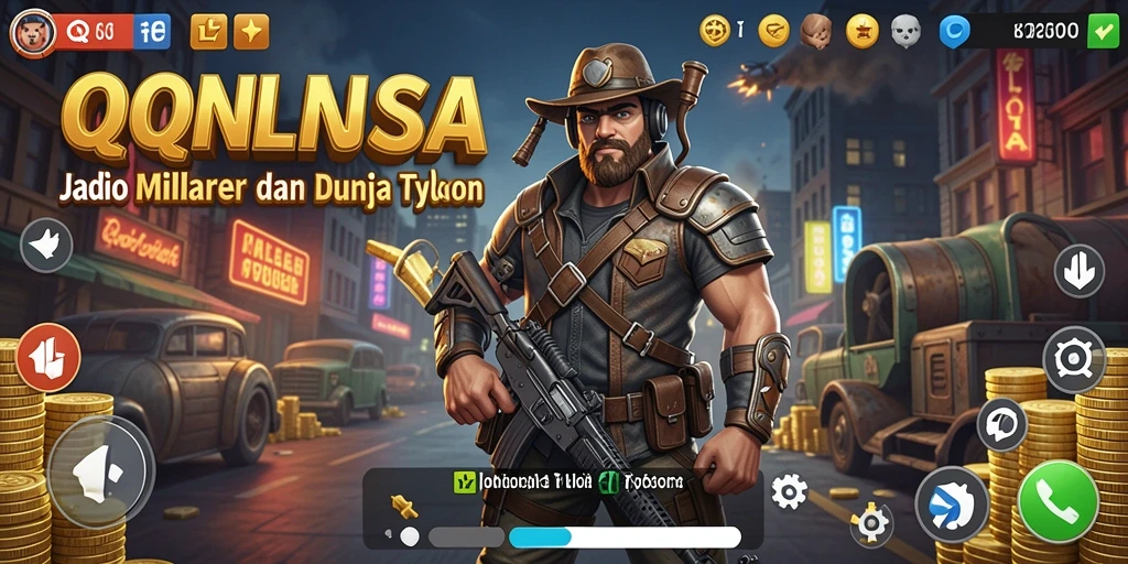 Screenshot QQNUSA menunjukkan gameplay Tycoon yang seru dengan berbagai bisnis yang dikelola.