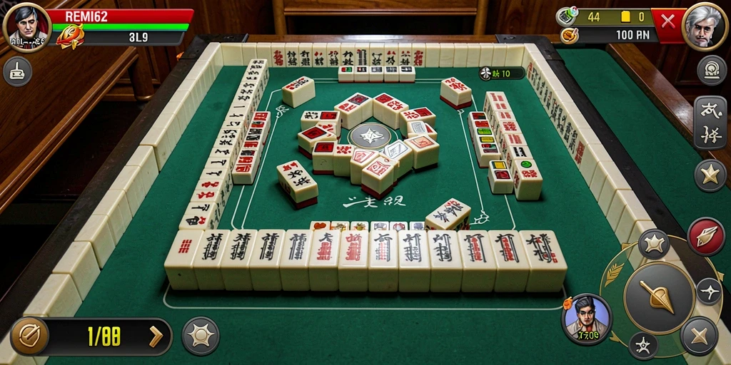 Tampilan gameplay Mahjong yang menarik di REMI62.