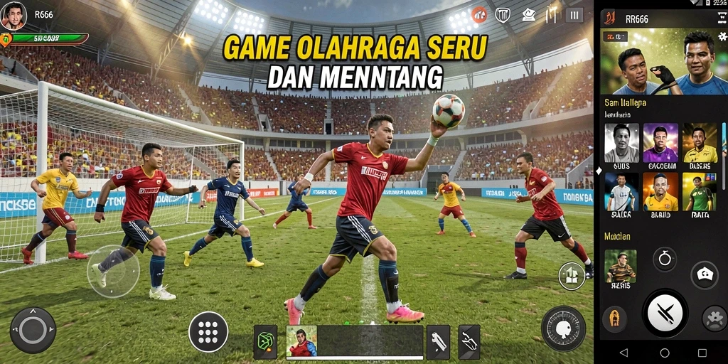 Tampilan gameplay seru dari RR666 dengan aksi olahraga intens.