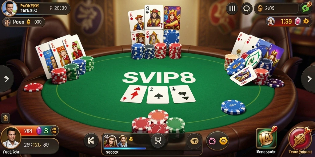 Gambaran gameplay seru SVIP8 dalam permainan Poker.