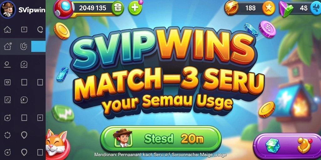 Tampilan gameplay SVIPWINS dengan aksi mencocokkan yang seru.