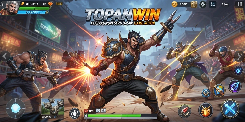 Screenshot dari gameplay action yang mendebarkan di TOPANWIN.