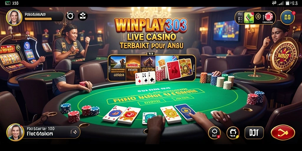 Screenshot menunjukkan gameplay Live Casino yang menarik dan interaktif.